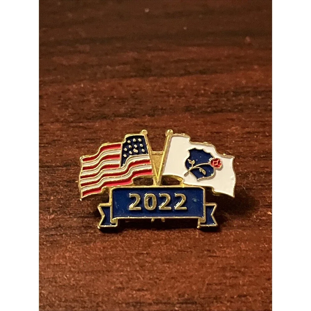 2022 National Law Enforcement Memorial‎ Dual Flags Lapel Hat Pin